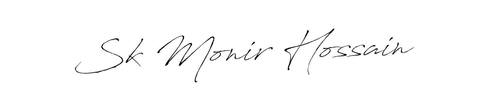 How to make Sk Monir Hossain signature? Antro_Vectra is a professional autograph style. Create handwritten signature for Sk Monir Hossain name. Sk Monir Hossain signature style 6 images and pictures png