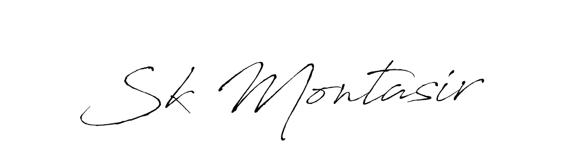 How to make Sk Montasir name signature. Use Antro_Vectra style for creating short signs online. This is the latest handwritten sign. Sk Montasir signature style 6 images and pictures png