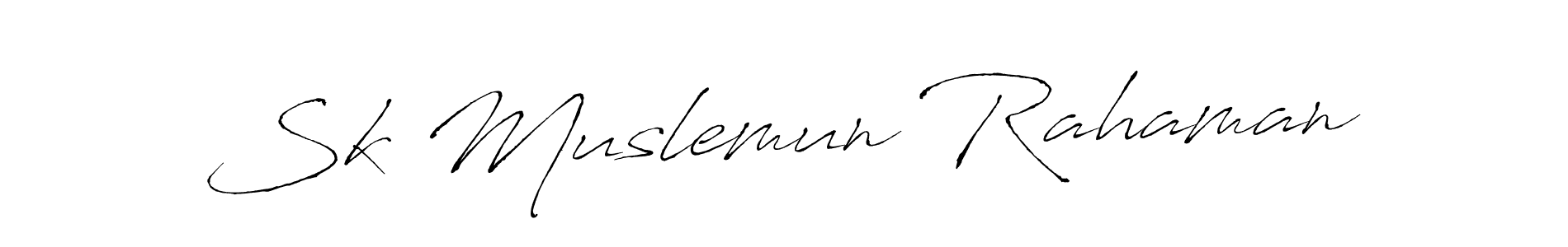 Use a signature maker to create a handwritten signature online. With this signature software, you can design (Antro_Vectra) your own signature for name Sk Muslemun Rahaman. Sk Muslemun Rahaman signature style 6 images and pictures png