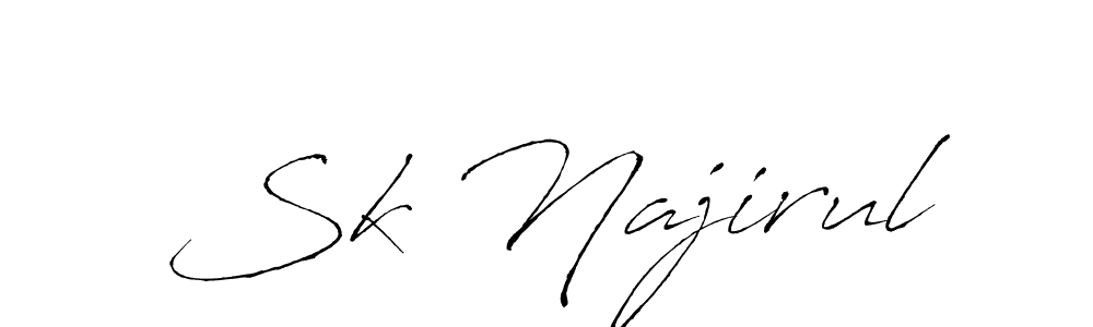 Antro_Vectra is a professional signature style that is perfect for those who want to add a touch of class to their signature. It is also a great choice for those who want to make their signature more unique. Get Sk Najirul name to fancy signature for free. Sk Najirul signature style 6 images and pictures png