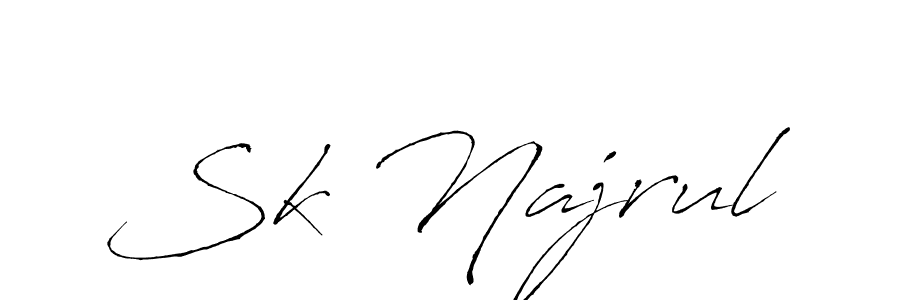 How to make Sk Najrul signature? Antro_Vectra is a professional autograph style. Create handwritten signature for Sk Najrul name. Sk Najrul signature style 6 images and pictures png