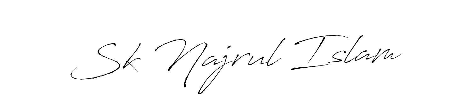 How to make Sk Najrul Islam name signature. Use Antro_Vectra style for creating short signs online. This is the latest handwritten sign. Sk Najrul Islam signature style 6 images and pictures png