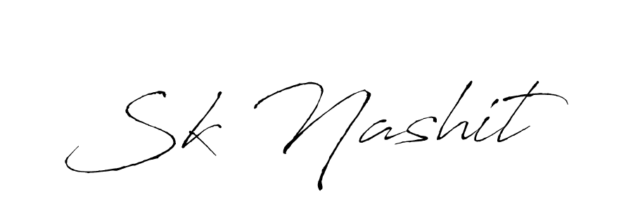 How to make Sk Nashit name signature. Use Antro_Vectra style for creating short signs online. This is the latest handwritten sign. Sk Nashit signature style 6 images and pictures png