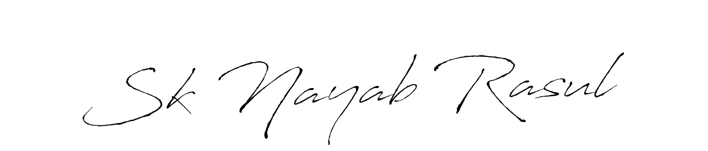 Antro_Vectra is a professional signature style that is perfect for those who want to add a touch of class to their signature. It is also a great choice for those who want to make their signature more unique. Get Sk Nayab Rasul name to fancy signature for free. Sk Nayab Rasul signature style 6 images and pictures png