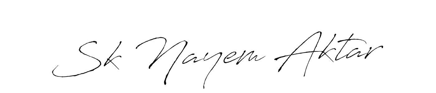 Make a beautiful signature design for name Sk Nayem Aktar. With this signature (Antro_Vectra) style, you can create a handwritten signature for free. Sk Nayem Aktar signature style 6 images and pictures png