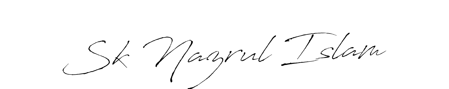 Create a beautiful signature design for name Sk Nazrul Islam. With this signature (Antro_Vectra) fonts, you can make a handwritten signature for free. Sk Nazrul Islam signature style 6 images and pictures png