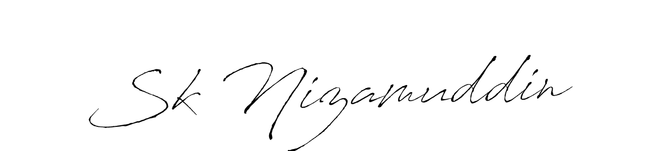 Make a beautiful signature design for name Sk Nizamuddin. With this signature (Antro_Vectra) style, you can create a handwritten signature for free. Sk Nizamuddin signature style 6 images and pictures png
