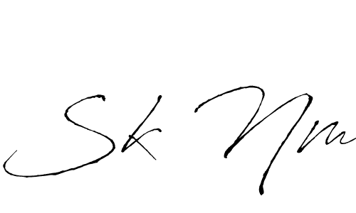 Create a beautiful signature design for name Sk Nm. With this signature (Antro_Vectra) fonts, you can make a handwritten signature for free. Sk Nm signature style 6 images and pictures png