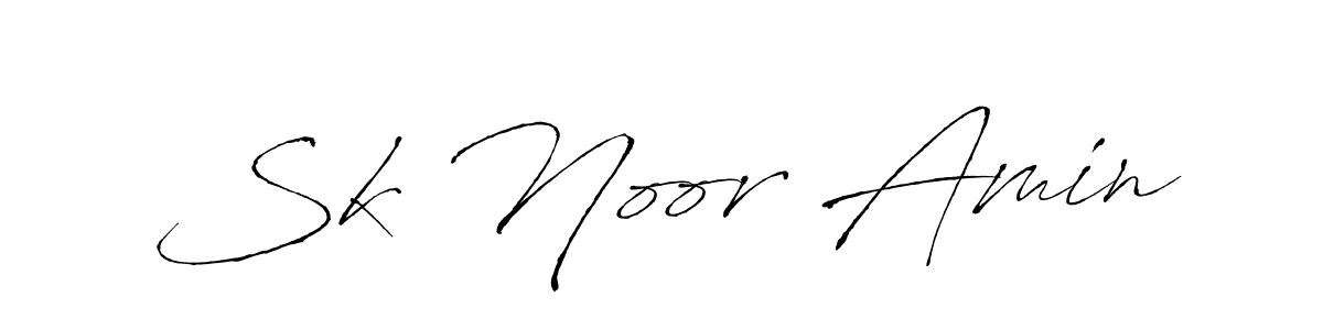 How to make Sk Noor Amin name signature. Use Antro_Vectra style for creating short signs online. This is the latest handwritten sign. Sk Noor Amin signature style 6 images and pictures png