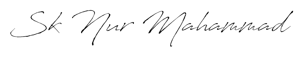 Achieve flawless digital penmanship with Sk Nur Mahammad name in Antro_Vectra font. The perfect tool for creating online signatures. Sk Nur Mahammad signature style 6 images and pictures png