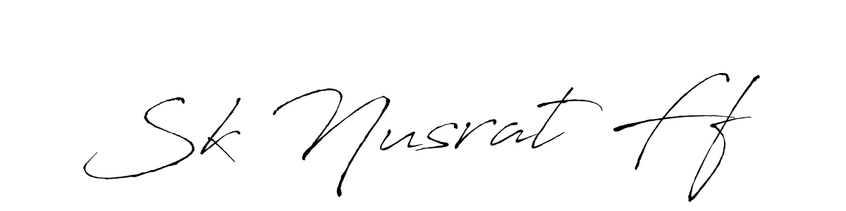 Also we have Sk Nusrat Ff name is the best signature style. Create professional handwritten signature collection using Antro_Vectra autograph style. Sk Nusrat Ff signature style 6 images and pictures png