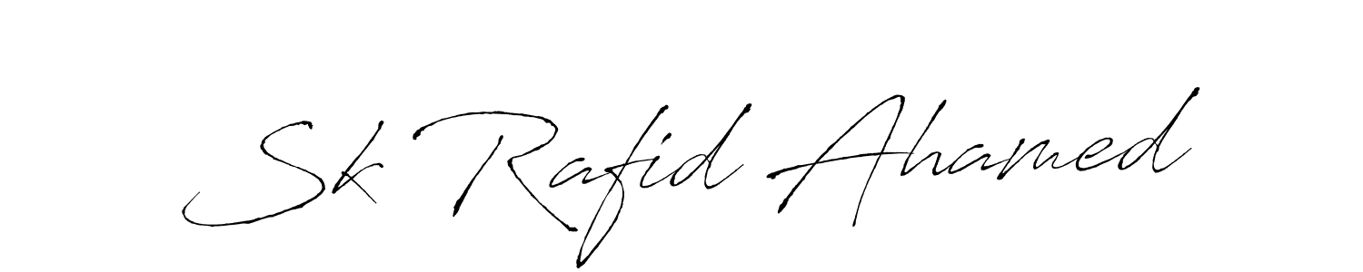 How to make Sk Rafid Ahamed name signature. Use Antro_Vectra style for creating short signs online. This is the latest handwritten sign. Sk Rafid Ahamed signature style 6 images and pictures png