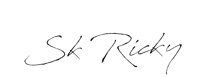 Make a beautiful signature design for name Sk Ricky. With this signature (Antro_Vectra) style, you can create a handwritten signature for free. Sk Ricky signature style 6 images and pictures png