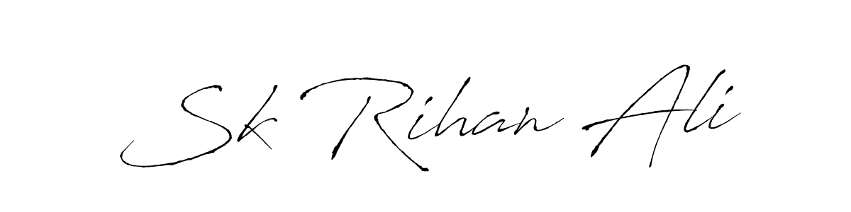 How to make Sk Rihan Ali name signature. Use Antro_Vectra style for creating short signs online. This is the latest handwritten sign. Sk Rihan Ali signature style 6 images and pictures png