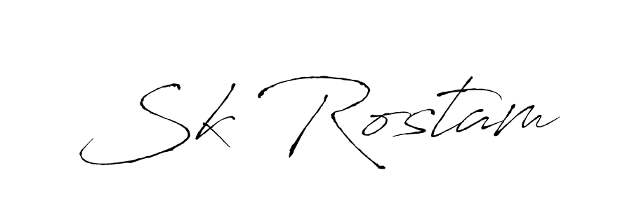 How to make Sk Rostam signature? Antro_Vectra is a professional autograph style. Create handwritten signature for Sk Rostam name. Sk Rostam signature style 6 images and pictures png