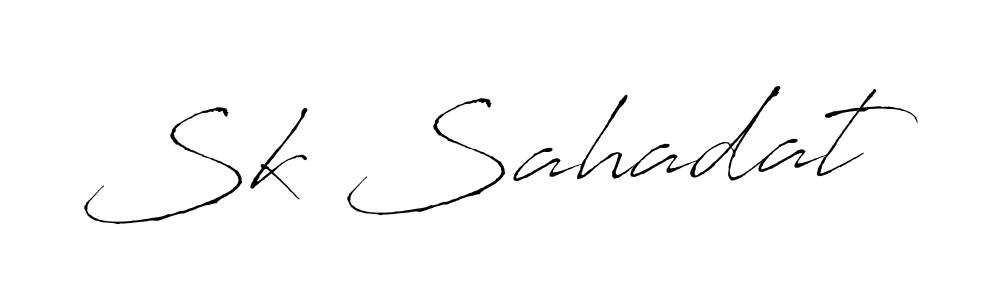 Make a beautiful signature design for name Sk Sahadat. With this signature (Antro_Vectra) style, you can create a handwritten signature for free. Sk Sahadat signature style 6 images and pictures png