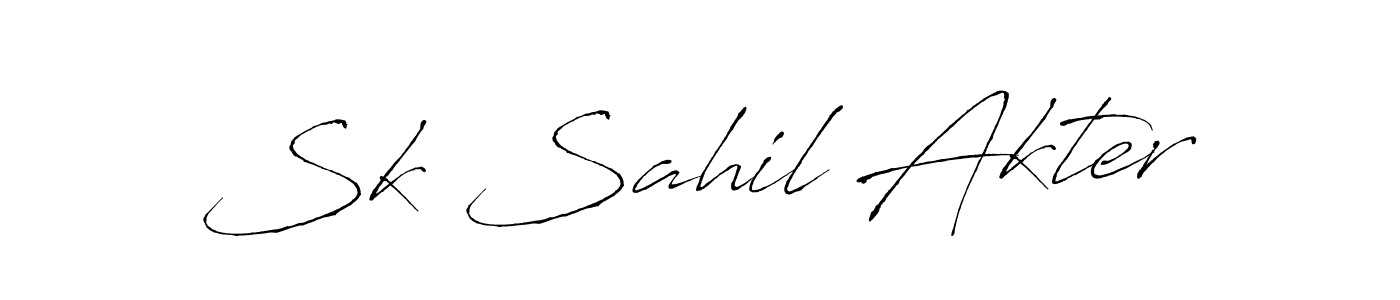 Also we have Sk Sahil Akter name is the best signature style. Create professional handwritten signature collection using Antro_Vectra autograph style. Sk Sahil Akter signature style 6 images and pictures png