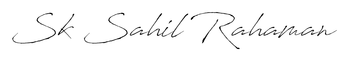 A modern signature idea for name Sk Sahil Rahaman using Antro_Vectra font. Clean strokes and elegant curves make it stand out instantly. Sk Sahil Rahaman signature style 6 images and pictures png