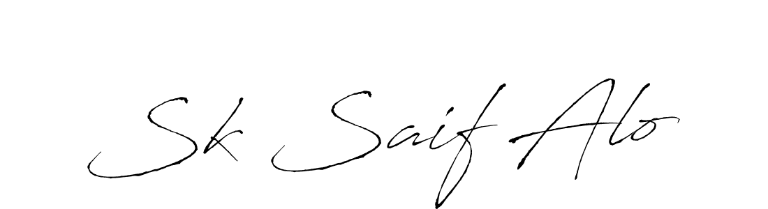 Sk Saif Alo stylish signature style. Best Handwritten Sign (Antro_Vectra) for my name. Handwritten Signature Collection Ideas for my name Sk Saif Alo. Sk Saif Alo signature style 6 images and pictures png