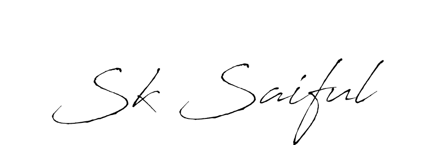 Design your own signature with our free online signature maker. With this signature software, you can create a handwritten (Antro_Vectra) signature for name Sk Saiful. Sk Saiful signature style 6 images and pictures png