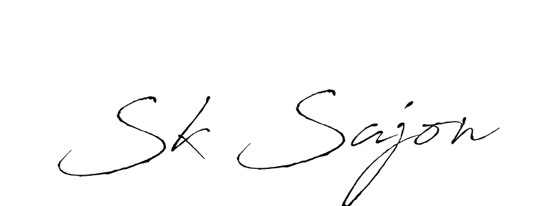 Make a beautiful signature design for name Sk Sajon. With this signature (Antro_Vectra) style, you can create a handwritten signature for free. Sk Sajon signature style 6 images and pictures png