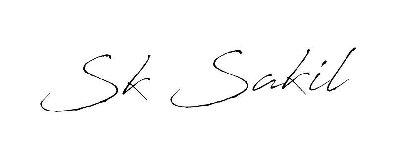 Use a signature maker to create a handwritten signature online. With this signature software, you can design (Antro_Vectra) your own signature for name Sk Sakil. Sk Sakil signature style 6 images and pictures png