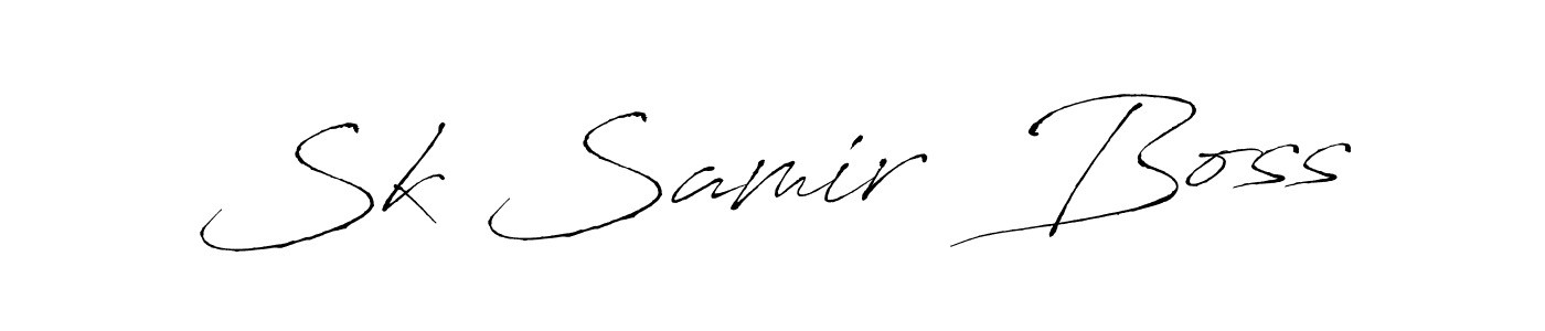 How to make Sk Samir  Boss name signature. Use Antro_Vectra style for creating short signs online. This is the latest handwritten sign. Sk Samir  Boss signature style 6 images and pictures png