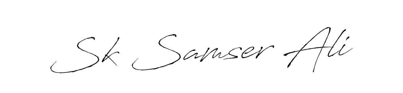 Make a beautiful signature design for name Sk Samser Ali. With this signature (Antro_Vectra) style, you can create a handwritten signature for free. Sk Samser Ali signature style 6 images and pictures png