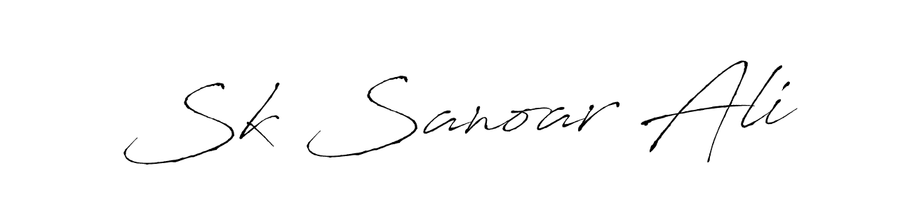 Make a beautiful signature design for name Sk Sanoar Ali. With this signature (Antro_Vectra) style, you can create a handwritten signature for free. Sk Sanoar Ali signature style 6 images and pictures png