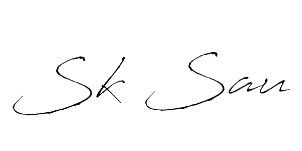 How to make Sk Sau name signature. Use Antro_Vectra style for creating short signs online. This is the latest handwritten sign. Sk Sau signature style 6 images and pictures png