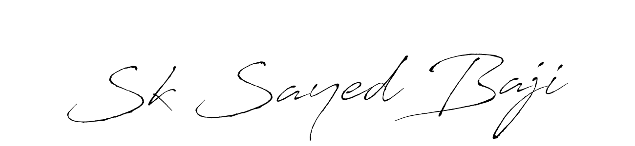 How to make Sk Sayed Baji name signature. Use Antro_Vectra style for creating short signs online. This is the latest handwritten sign. Sk Sayed Baji signature style 6 images and pictures png