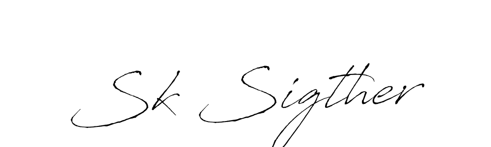 Design your own signature with our free online signature maker. With this signature software, you can create a handwritten (Antro_Vectra) signature for name Sk Sigther. Sk Sigther signature style 6 images and pictures png