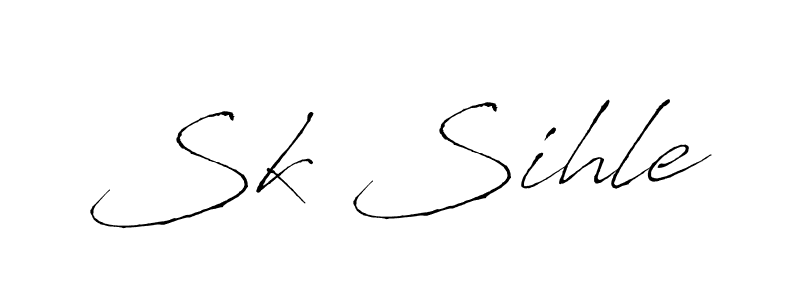 Make a beautiful signature design for name Sk Sihle. With this signature (Antro_Vectra) style, you can create a handwritten signature for free. Sk Sihle signature style 6 images and pictures png