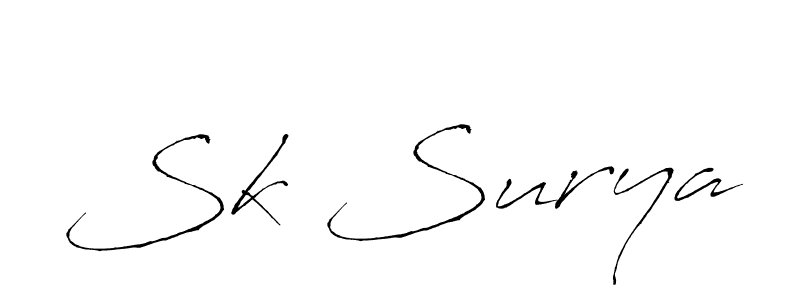 Make a beautiful signature design for name Sk Surya. With this signature (Antro_Vectra) style, you can create a handwritten signature for free. Sk Surya signature style 6 images and pictures png