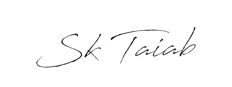The best way (Antro_Vectra) to make a short signature is to pick only two or three words in your name. The name Sk Taiab include a total of six letters. For converting this name. Sk Taiab signature style 6 images and pictures png