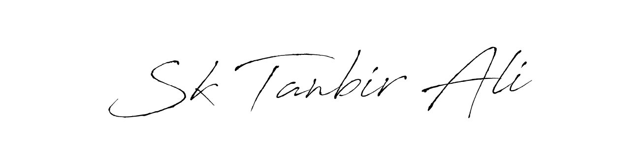 Make a beautiful signature design for name Sk Tanbir Ali. With this signature (Antro_Vectra) style, you can create a handwritten signature for free. Sk Tanbir Ali signature style 6 images and pictures png