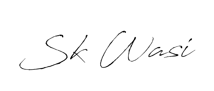 Make a beautiful signature design for name Sk Wasi. With this signature (Antro_Vectra) style, you can create a handwritten signature for free. Sk Wasi signature style 6 images and pictures png