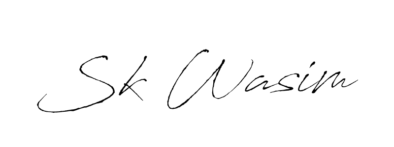 How to make Sk Wasim signature? Antro_Vectra is a professional autograph style. Create handwritten signature for Sk Wasim name. Sk Wasim signature style 6 images and pictures png