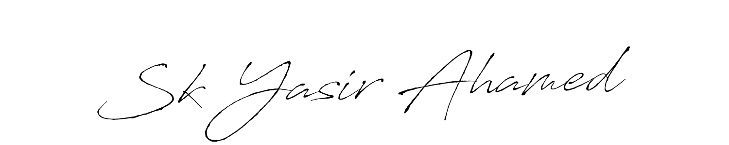 How to make Sk Yasir Ahamed name signature. Use Antro_Vectra style for creating short signs online. This is the latest handwritten sign. Sk Yasir Ahamed signature style 6 images and pictures png