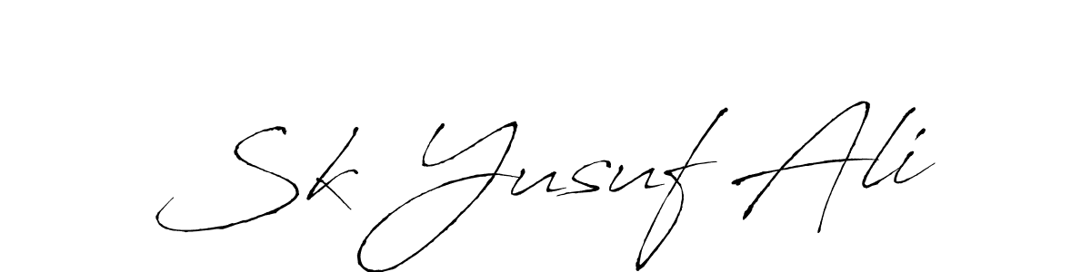 Design your own signature with our free online signature maker. With this signature software, you can create a handwritten (Antro_Vectra) signature for name Sk Yusuf Ali. Sk Yusuf Ali signature style 6 images and pictures png