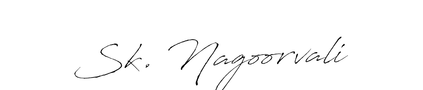 How to make Sk. Nagoorvali name signature. Use Antro_Vectra style for creating short signs online. This is the latest handwritten sign. Sk. Nagoorvali signature style 6 images and pictures png