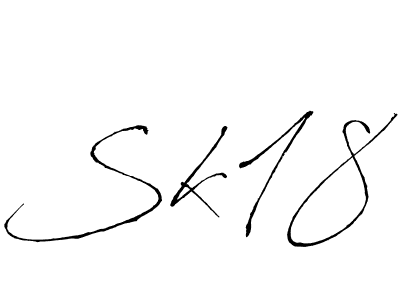 Make a beautiful signature design for name Sk18. With this signature (Antro_Vectra) style, you can create a handwritten signature for free. Sk18 signature style 6 images and pictures png