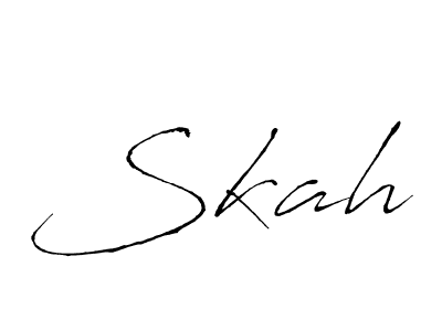 You should practise on your own different ways (Antro_Vectra) to write your name (Skah) in signature. don't let someone else do it for you. Skah signature style 6 images and pictures png