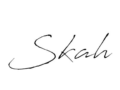 Skah stylish signature style. Best Handwritten Sign (Antro_Vectra) for my name. Handwritten Signature Collection Ideas for my name Skah. Skah signature style 6 images and pictures png