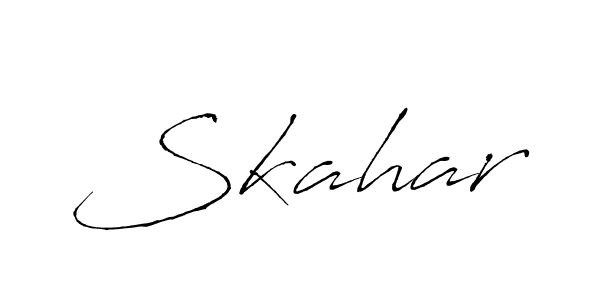 The best way (Antro_Vectra) to make a short signature is to pick only two or three words in your name. The name Skahar include a total of six letters. For converting this name. Skahar signature style 6 images and pictures png