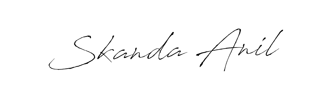 Make a beautiful signature design for name Skanda Anil. With this signature (Antro_Vectra) style, you can create a handwritten signature for free. Skanda Anil signature style 6 images and pictures png
