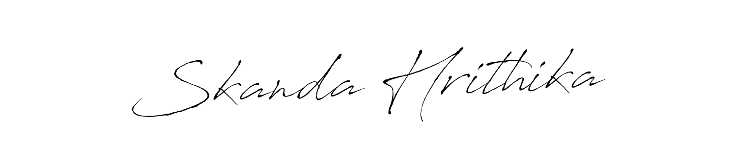 Design your own signature with our free online signature maker. With this signature software, you can create a handwritten (Antro_Vectra) signature for name Skanda Hrithika. Skanda Hrithika signature style 6 images and pictures png