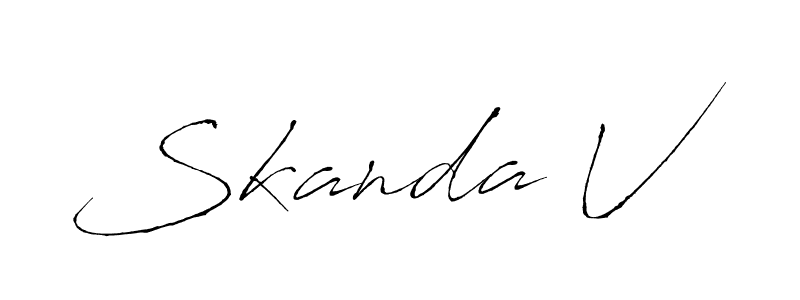 How to make Skanda V signature? Antro_Vectra is a professional autograph style. Create handwritten signature for Skanda V name. Skanda V signature style 6 images and pictures png