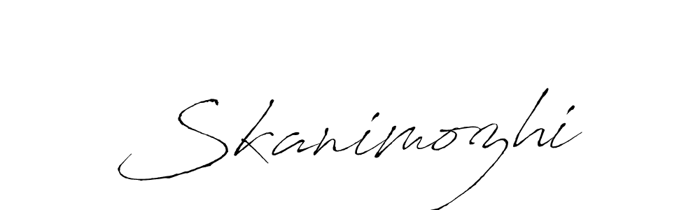 Use a signature maker to create a handwritten signature online. With this signature software, you can design (Antro_Vectra) your own signature for name Skanimozhi. Skanimozhi signature style 6 images and pictures png