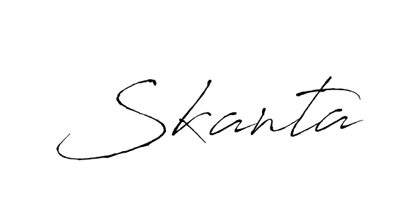 How to make Skanta signature? Antro_Vectra is a professional autograph style. Create handwritten signature for Skanta name. Skanta signature style 6 images and pictures png